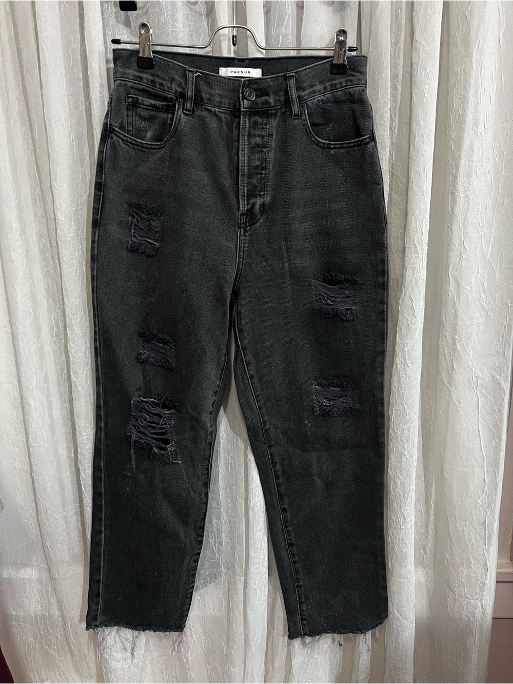 PacSun Washed Black Ripped Boyfriend Jeans